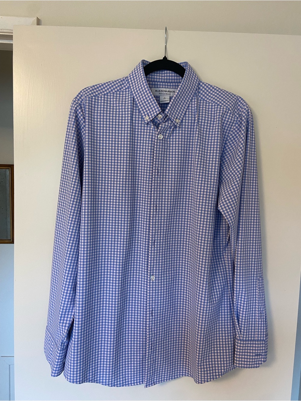 Mizzen+Main Blue and Pink Gingham Button-Down Shirt